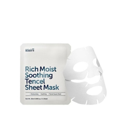 Успокаивающая маска для глубокого увлажнения кожи Dear, Klairs Rich Moist Soothing Tencel Sheet Mask