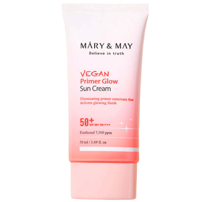 Крем-праймер cолнцезащитный Mary & May Vegan Primer Glow Sun Cream SPF50+ PA++++